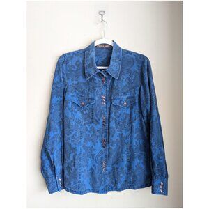 Double D Ranch Paisley Print western button up blouse